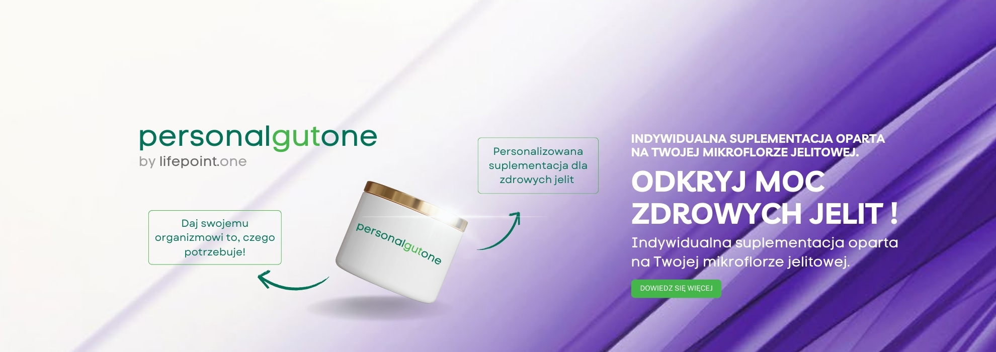 supelement personalizowany personal vit one personal gut one odbudowa jelit supelment odbudowujacy mikroflore jelitową1